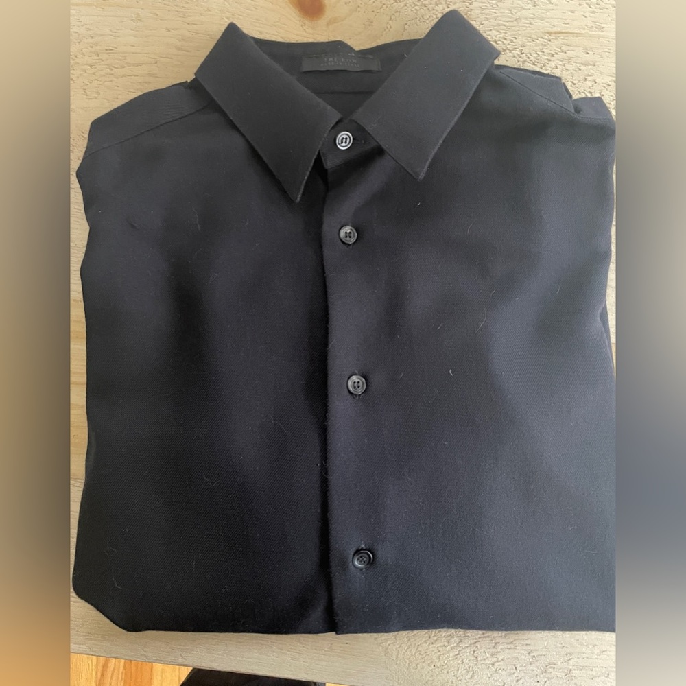 The Row mens Cashmere Blend Black Button Down Dress shirt size M NEW